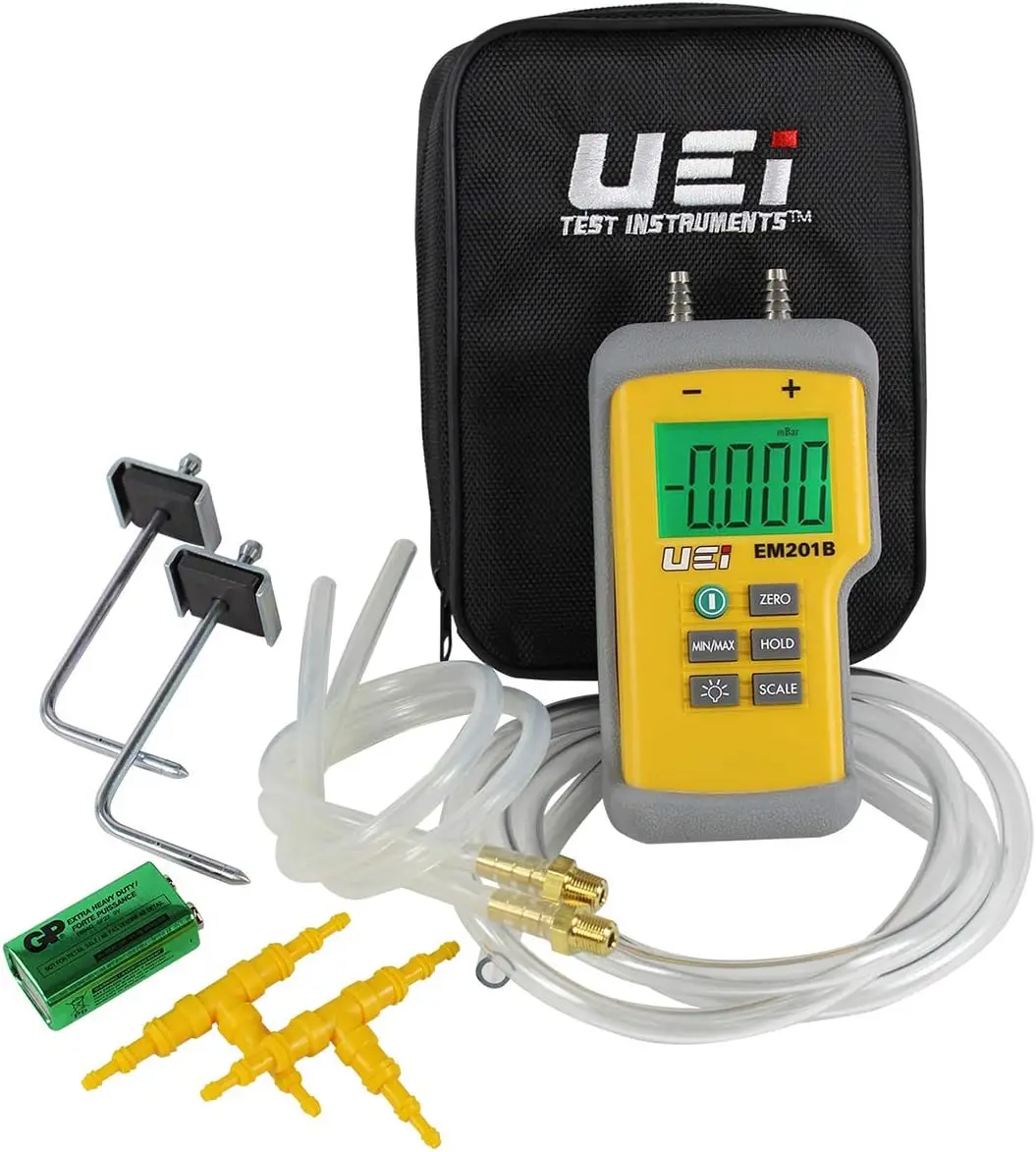 

Static Pressure Kit with Dual Input, Backlit Display & Triple Scale for HVAC Testing