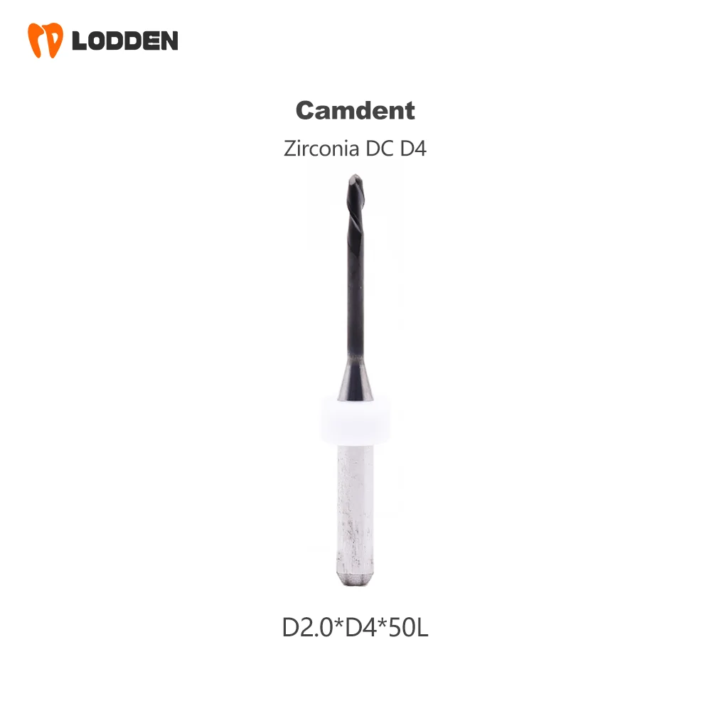 Camdent Milling Cutters For Dental Zirconia DC/DCG/DLC Coating D4 Shank CAD CAM Grinding Drills 2.0/1.0/0.6mm Milling Burs