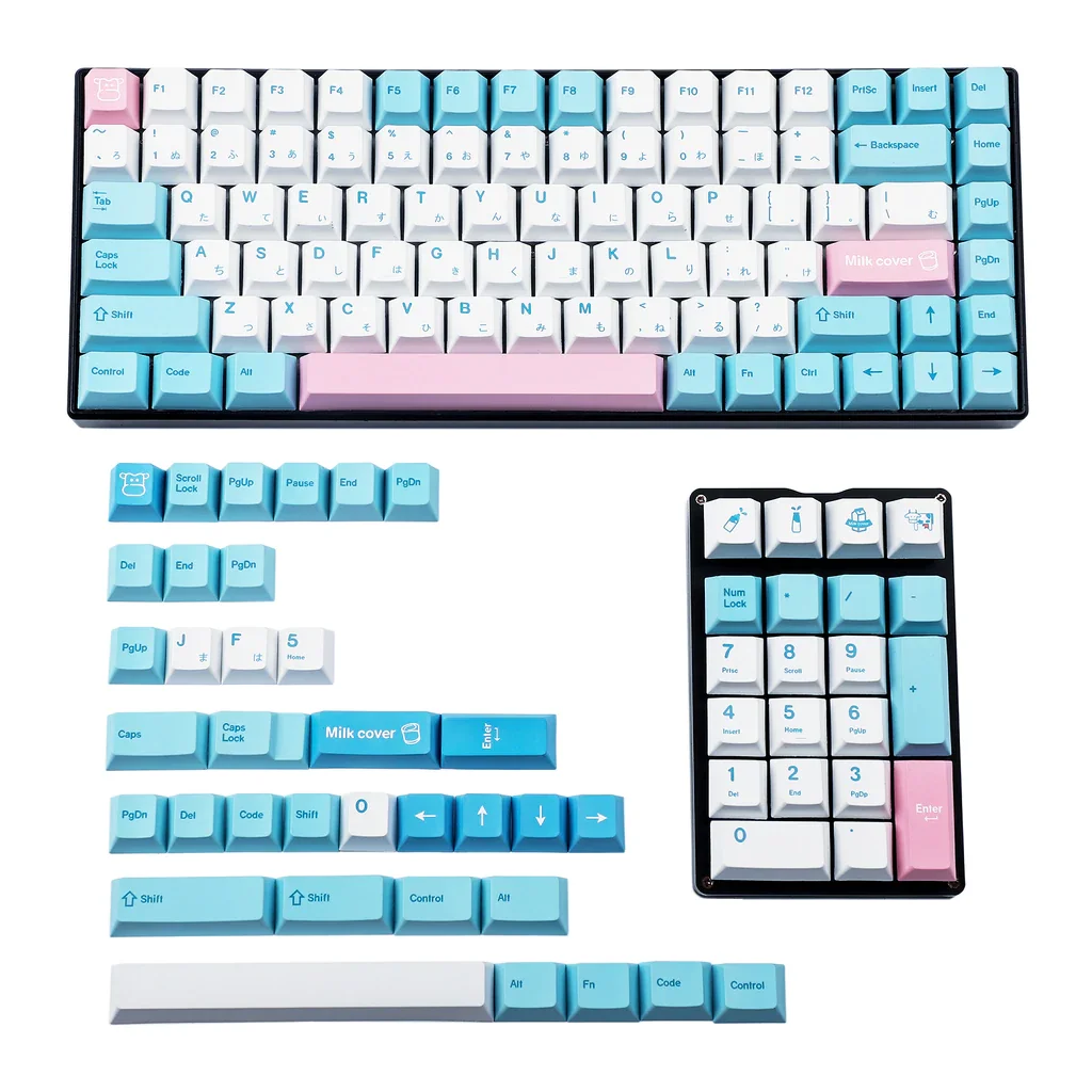 Melk Cover Japanse Keycaps 140 Toetsen Cherry Profiel Dye Sub Pbt 1.5Mm Voor Mx Schakelaars Mechanische Keyboard96 84 104 87 61 64 68