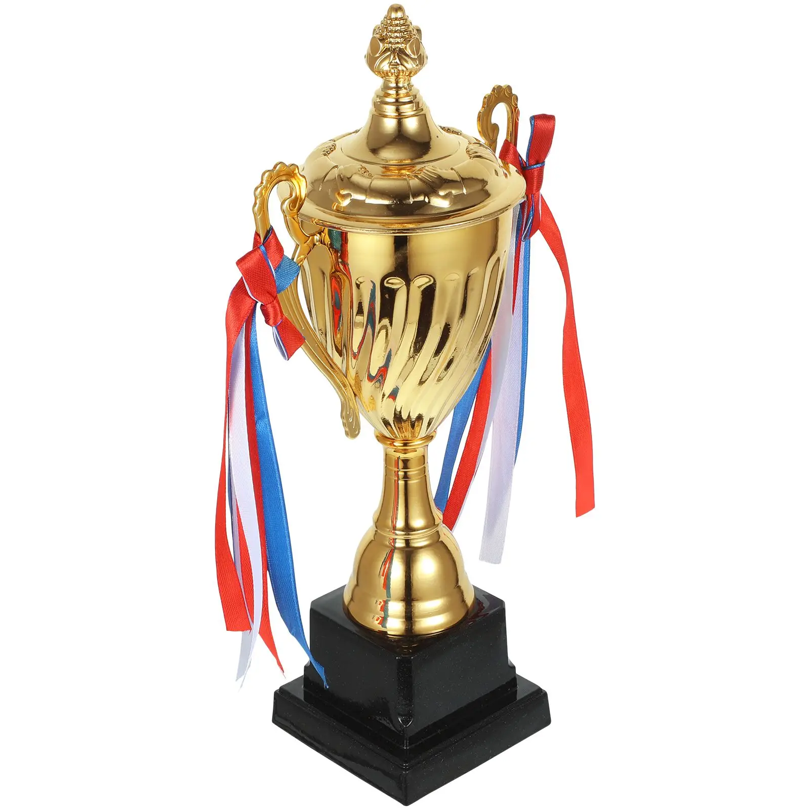 

Metal Trophy Sports Competition Basketball Design Great Award Golden Cup Black Base Game Prize Party Favor School