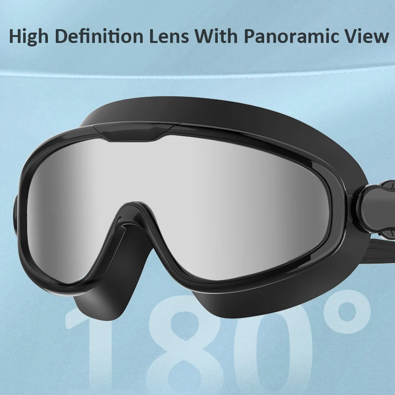 Large Frame Swimming Goggles HD Anti-fog Swim Glasses Summer Diving Goggles for Men Women Water Sports Eyewear