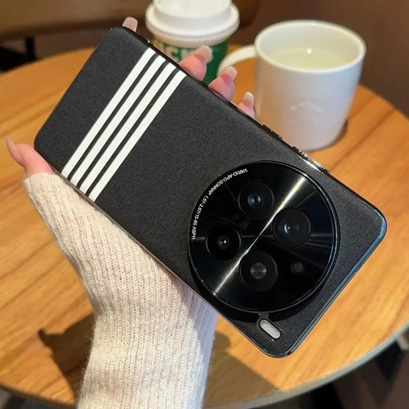 Case for Vivo X200 Ultra X200S X100S Pro Simple Four-bar Textured Leather Shell for Vivo X200 Pro Mini X100 Anti-drop Cover #5