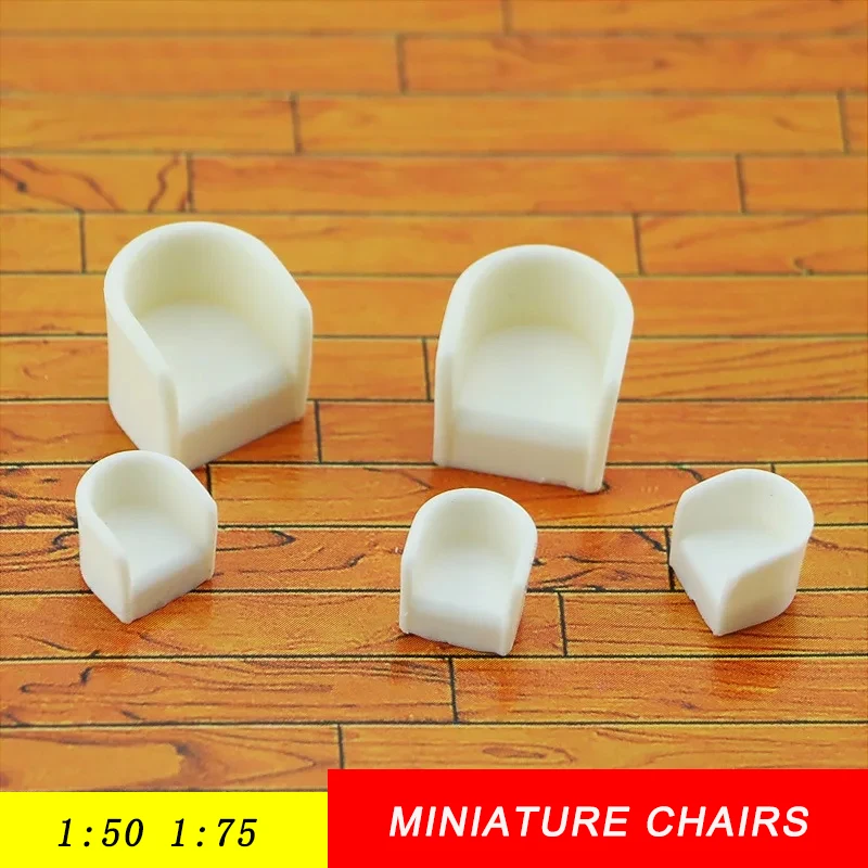 5pcs 1:50 1:75 Miniature Sofa Chairs Model ABS Plastic Toys Indoor Kits for Diy Model Making/Sandtable Building Layout/Diorama