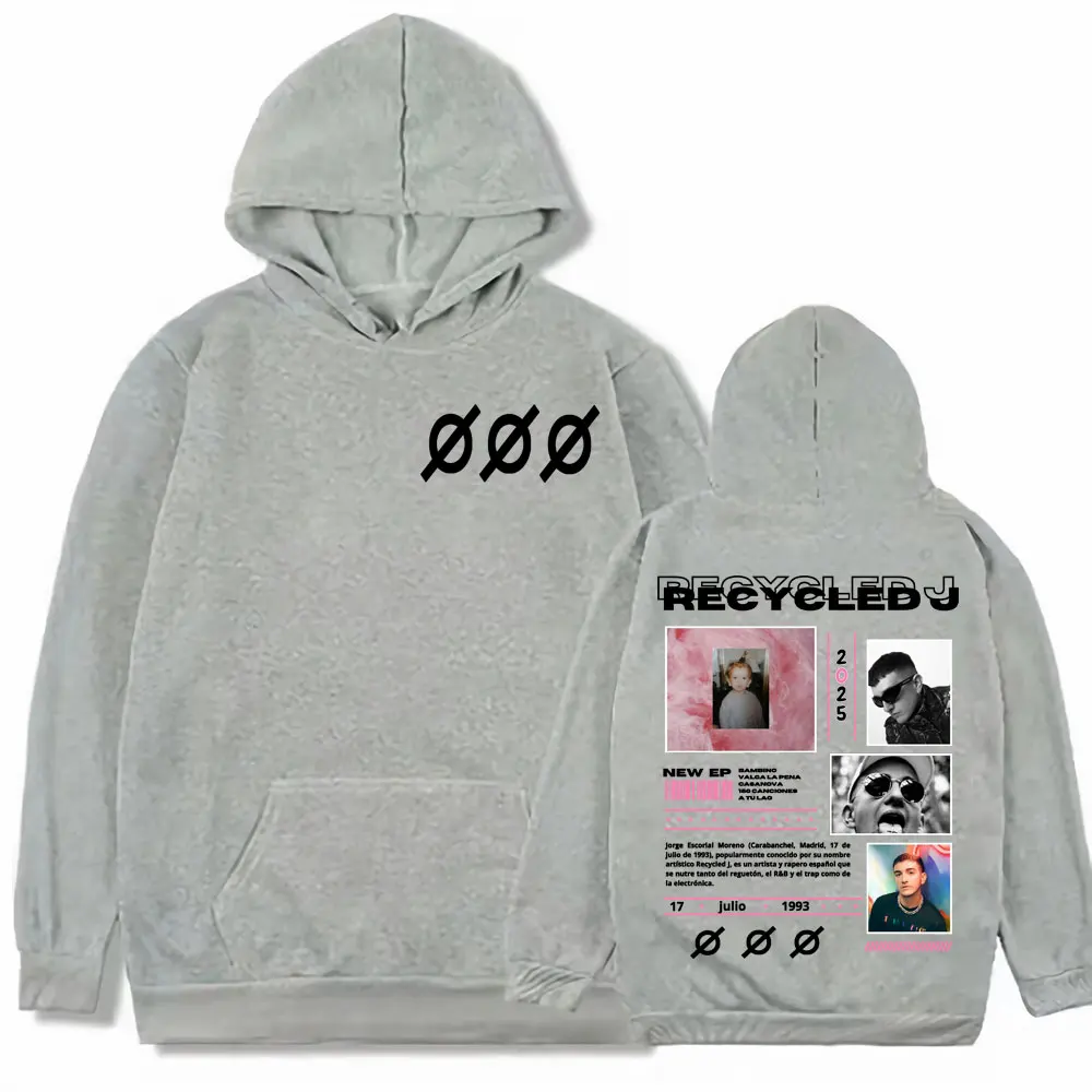 مغني الراب المعاد تدويرها J 2025 جولة الجرافيك هوديس الرجال النساء Harajuku الهيب هوب خمر هوديي الخريف/الشتاء بلوزات الراحة غير رسمية