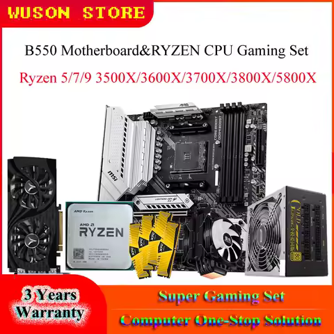 B550 WIFI Gaming Motherboard Ryzen CPU 5600X 3800X 5800X 3900X Memory 128G DDR4 3000MHz Video Card RX6600XT 8G 850W PSU Cooler
