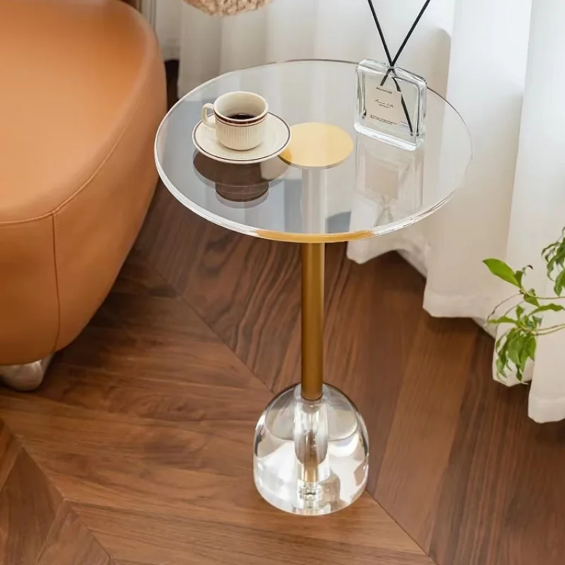 Internet celebrityinsNordic Modern Minimalist Living Room Sofa Acrylic Transparent Side Table round Light Luxury