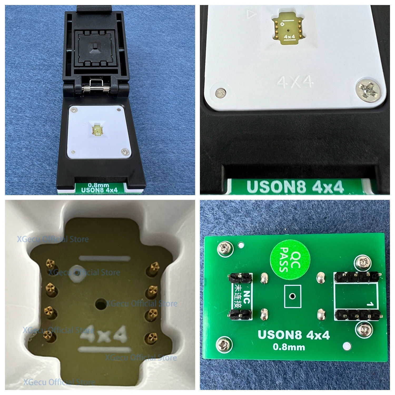 XGecu QFN8 WSON8 USON8 DFN8 2X3 4X3 or 4X4 IC Socket universal adapter for SPI NAND NOR Flash with High-end Spring Probe