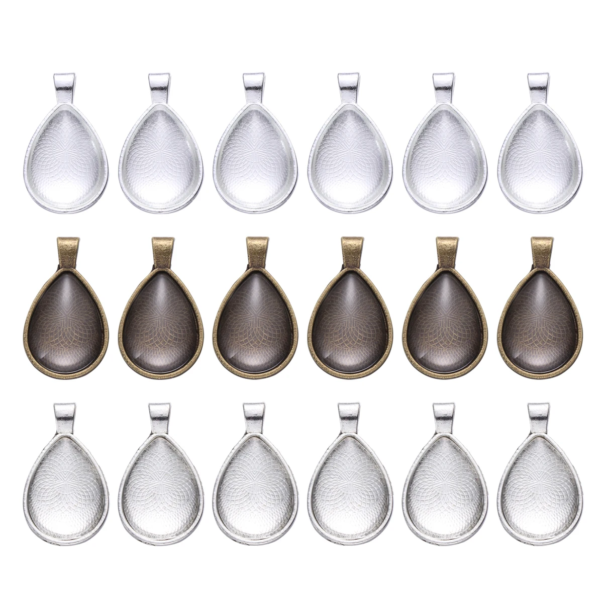 

36pcs Accessories Vintage Tray DIY Making Necklace Pendant Photo Resin Crafts Diy Jewelry Making Trays Bezel Gifts