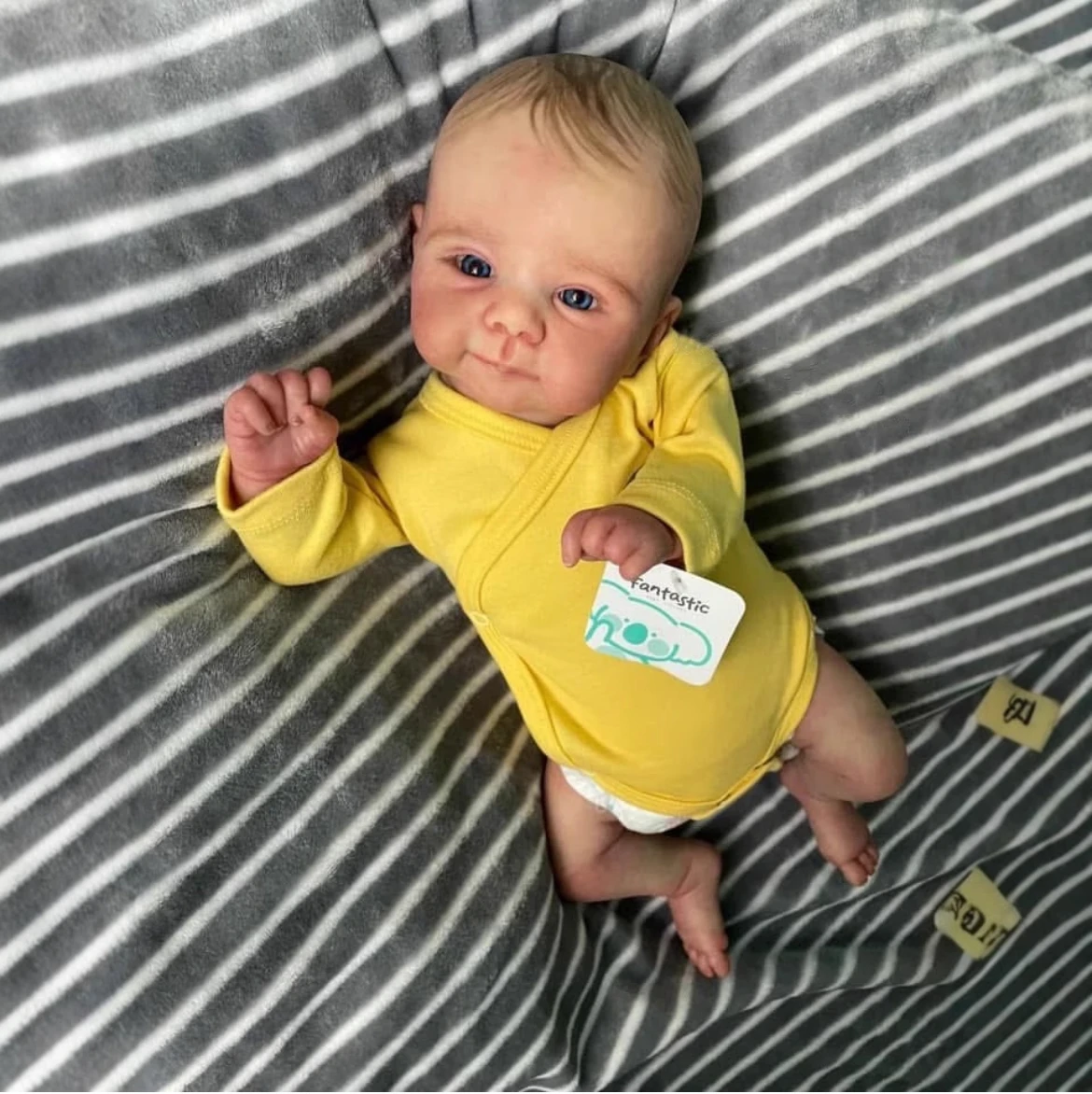 

18'' Awake Juliet Reborn Baby Doll Realistic Newborn Size 3D Skin Texture with Visible Veins, Handcrafted Collectible Art Doll