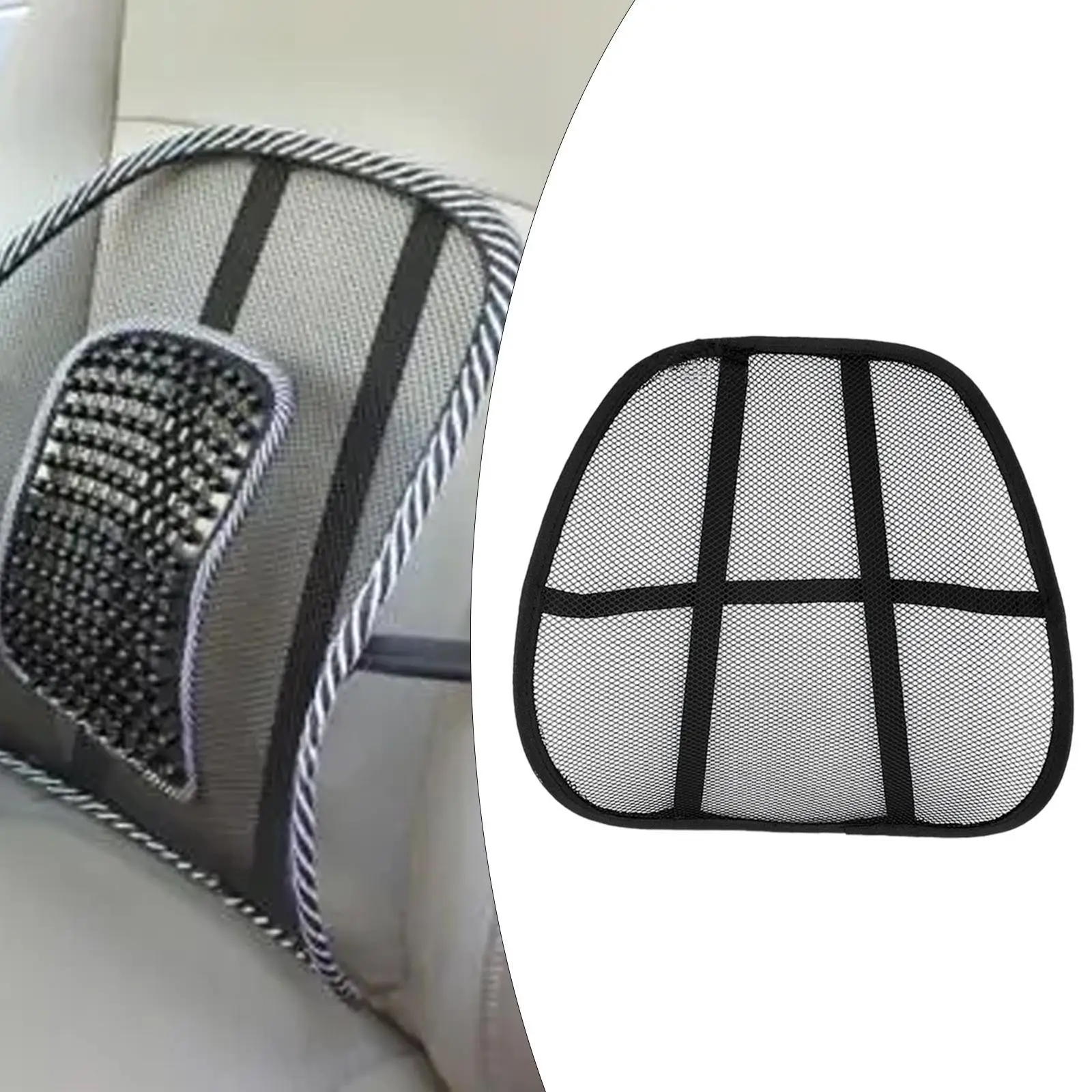 Lumbar Support Black Lumbar Back Support Cushion with Breathable Mesh Car Mesh Back Support for Wheelchair Office Chair Car