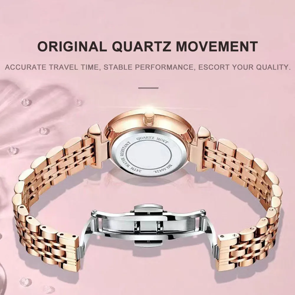 Poedagar luxo mulher relógio de pulso elegante à prova dwaterproof água relógio de aço inoxidável para senhoras vestido diamante quartzo relógios femininos reloj