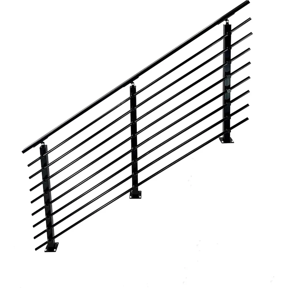 Modern Horizontal Adjustable Railing Banister System, for Staircases, Balconies, and Decks, Complete Guard Railing Kit