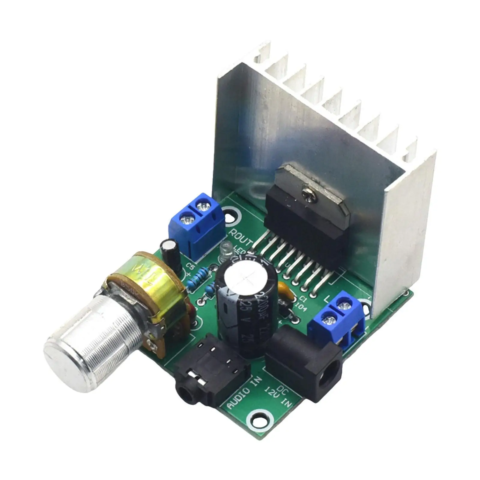Audio Amplifier Board Amplifier Module,Sturdy 12-24V Compact Double Channel Lightweight Amp Board Stereo