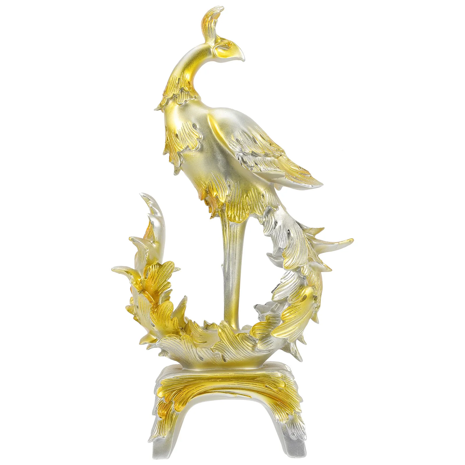 

Delicate Phoenix Statue Resin Craft Home Office Decorative Sculpture for Sitting Room Study Porch Bedroom Garden Landscape