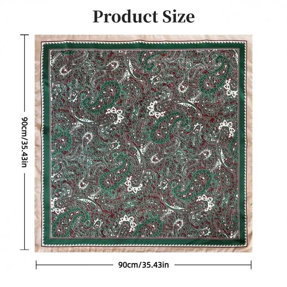 Silky Smooth Women's Headscarf Cashew Flower Pattern Breathable Arabic Square Scarf Versatile Sun Protection Middle East Shawl view 6