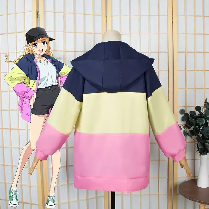 Anime Ya Boy Kongming Tsukimi Eiko Cosplay Costume Sets Hooded Jacket Wig Hat Girls Paripi Koumei Tsukimi Eiko Anime Cos Outfit