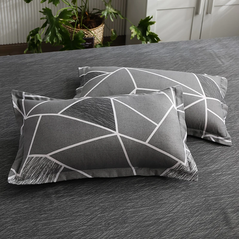 Einfache, karierte, bedruckte, geometrisch gemusterte, rechteckige Kissenbezüge mit Umschlagmuster, 2 Stück, 48 x 74 cm, Kissenbezug für Erwachsenenbett – Detail 6