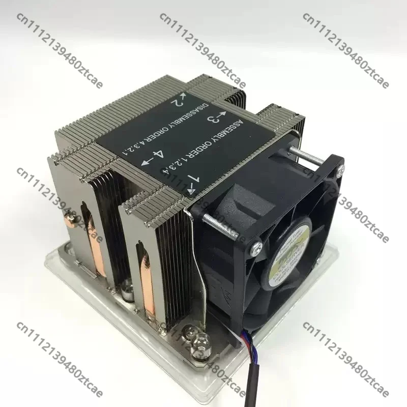 Coolserver 2U Server CPU Cooler,4 Heat Pipes,LGA3647 Square Socket,4‑PIN PWM Speed‑controlled Fan
