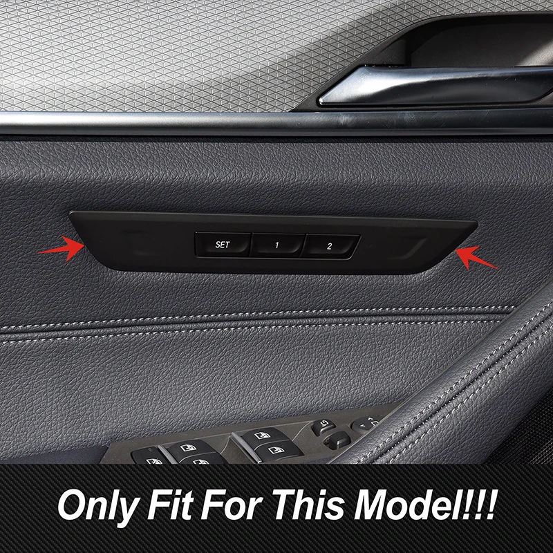 اكسسوارات السيارات مقعد الباب قفل الذاكرة التحكم لوح أزرار غطاء إطاري الكسوة ألياف الكربون ملصق لسيارات BMW 5 Series G30 2018-2022