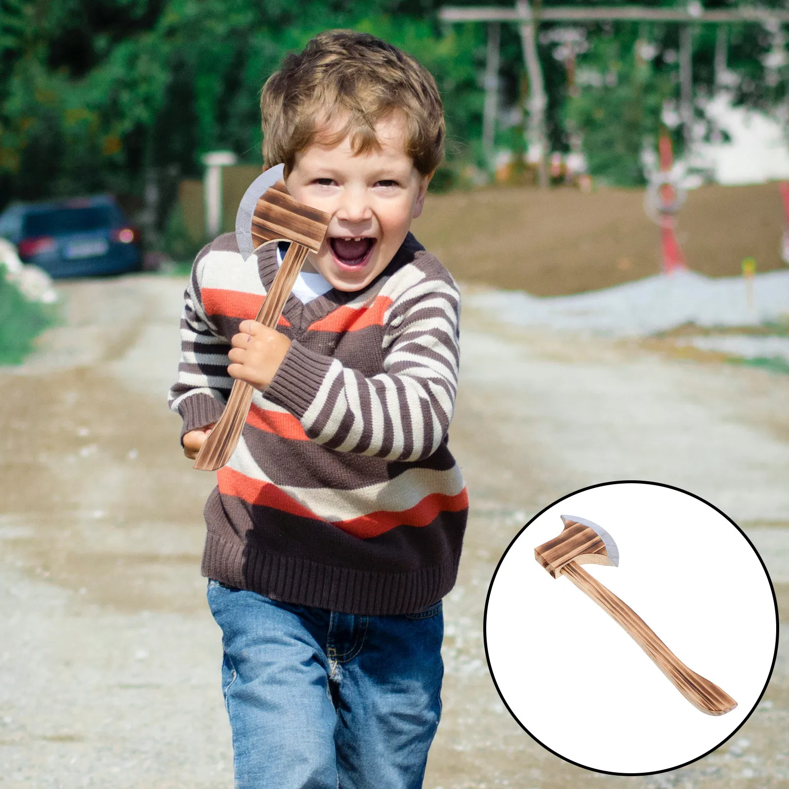 Wooden Party Accessories For Girl Fall Party Pretend Play Costume Prop Halloween Cosplay Performance Decoration