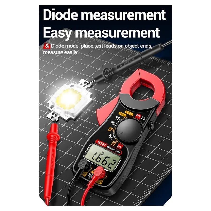 DT16 MT87 Counts Clamp Multimeter Digital Clamp Meter 400A AC Current 600V Voltage Resistance Tester