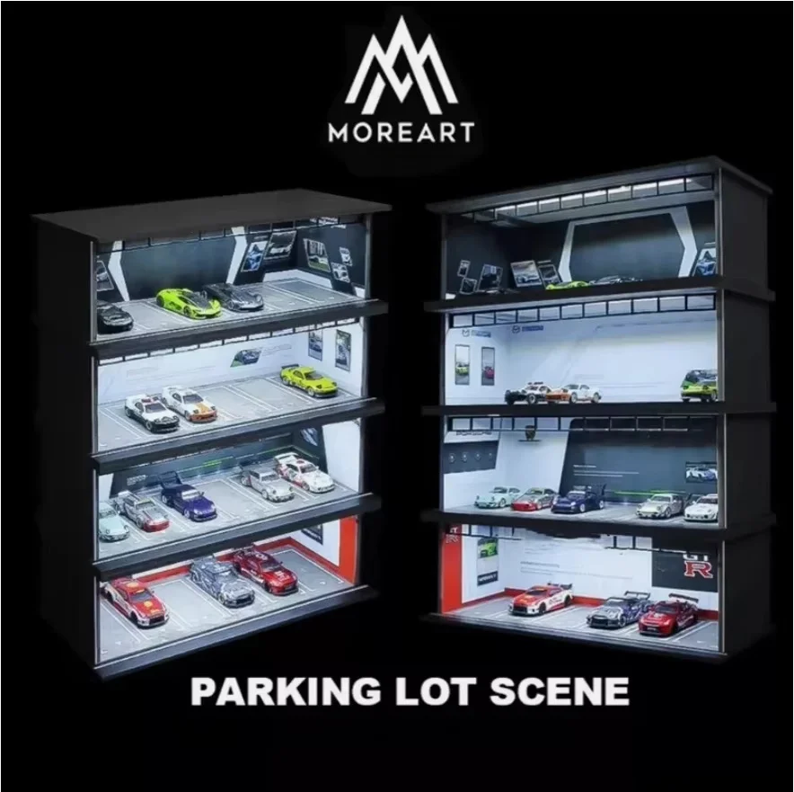 MoreArt&TimeMicro 1:64  HKS   Yokohama   RocketBunny Assemble Diorama LED Lighting Garage Automotive Model Scene
