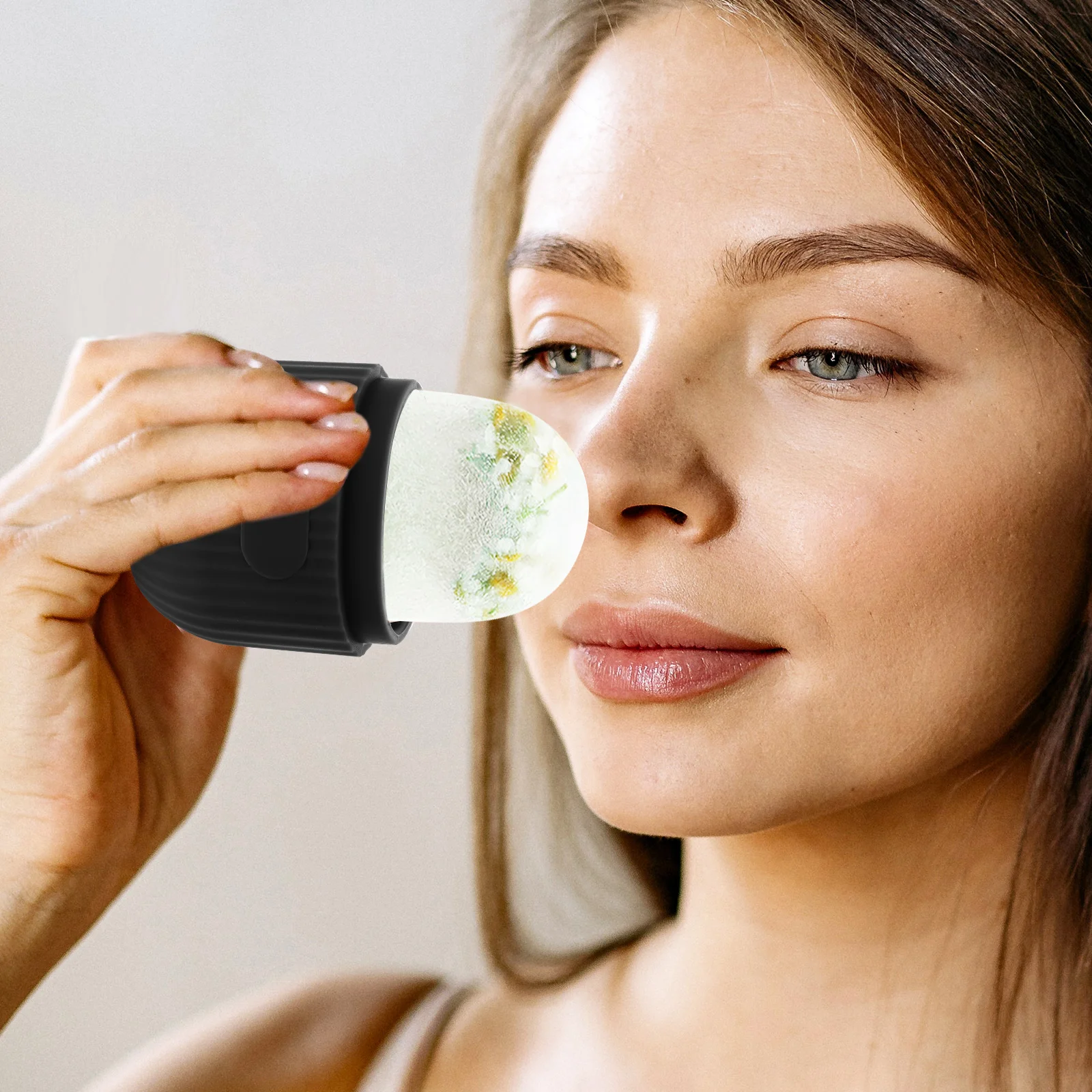 

Cold Hot Towel Silica Gel Facial Face Massager Massager Black For Face Care Travel Use