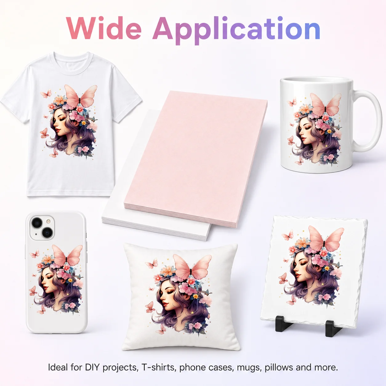 100 Sheets A4 Strong Ink Hold Uncoated Ceramic Film-free Sublimation Paper for Acrylic Products Household Transfer