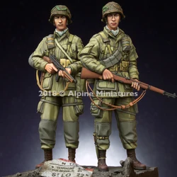 1/35, US 101st Airborne Trooper Set, with 2 different heads, Resin Model Soldier GK, Unassembled and unpainted kit