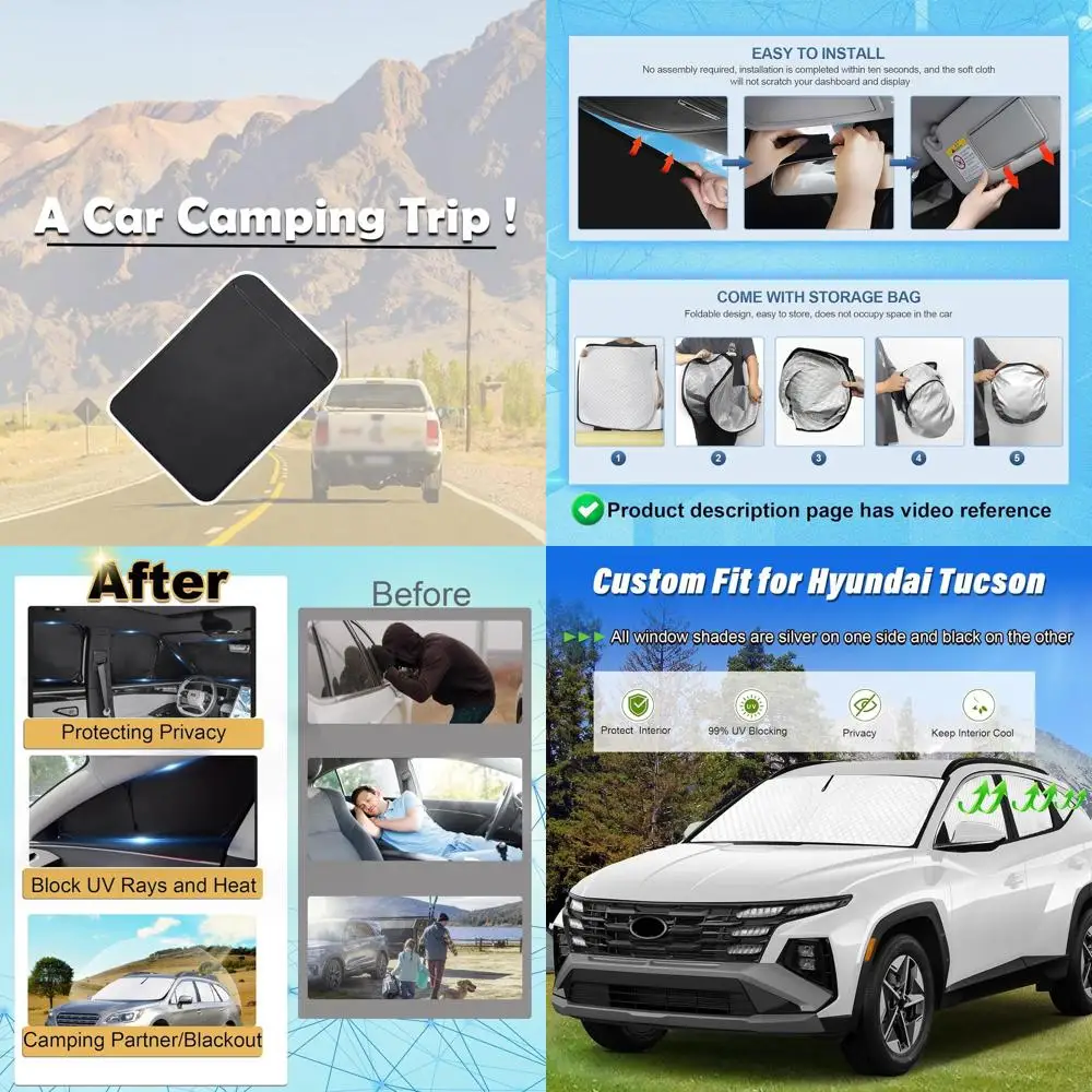 

Универсальный затемняющий оттенок окон для Hyundai Tucson 2022-2025, защита от ультрафиолета и конфиденциальность для всего автомобиля, идеально подходит для приключений на свежем воздухе