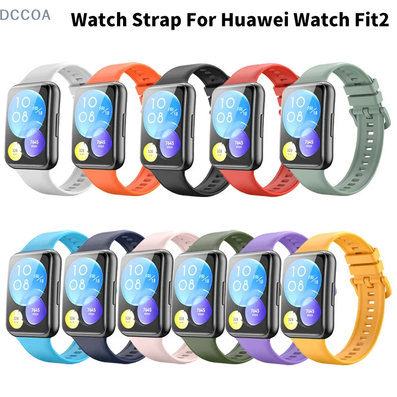 حزام سيليكون لساعة Huawei Watch Fit 2 الرياضية حزام استبدال الفرقة Smartwatch Correa معصمه حزام لساعة Huawei Watch Fit 2