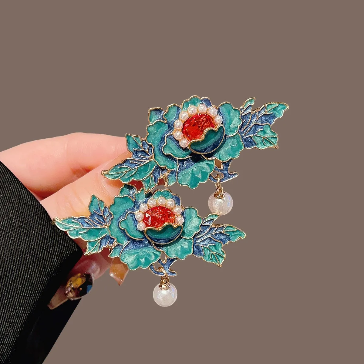 1 Paar Vintage-Haarspangen, trendige handgefertigte Haarnadeln mit Blumenquasten, Hanfu-Kleid, exquisite Kopfbedeckungen, eleganter Schmuck, Haar-Accessoires – Detail 12