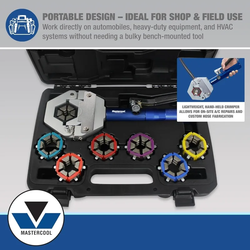 71500-A Hydra-Krimp |   Oryginalna, opatentowana hydrauliczna zaciskarka do węży klimatyzacji |   Zaciski # 6, # 8, # 10, # 12, I Zmniejszone Barierowanie