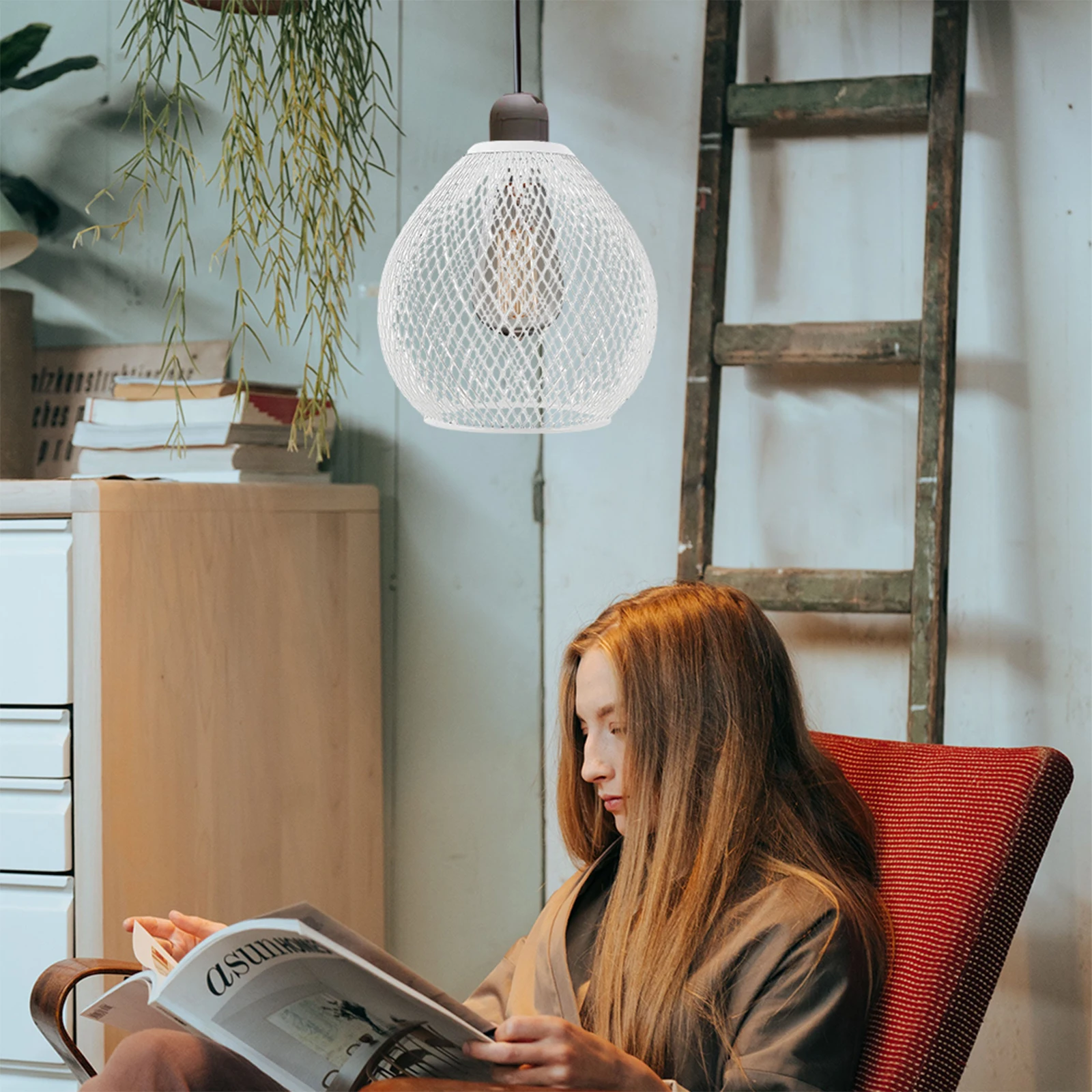 

Water Drop Lampshade Cover 135x138mm Durable Iron Wire Mesh Vintage Pendant Light Shades for Home Restaurant Decor