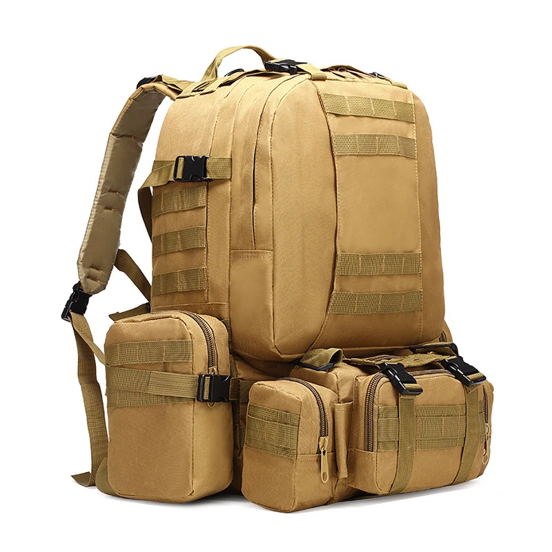 50L Tactical Backpack 4 in 1 Military Army Molle Backpack Sport Bag Waterproof Outdoor Hiking Camping Travel 3D Rucksack mochila