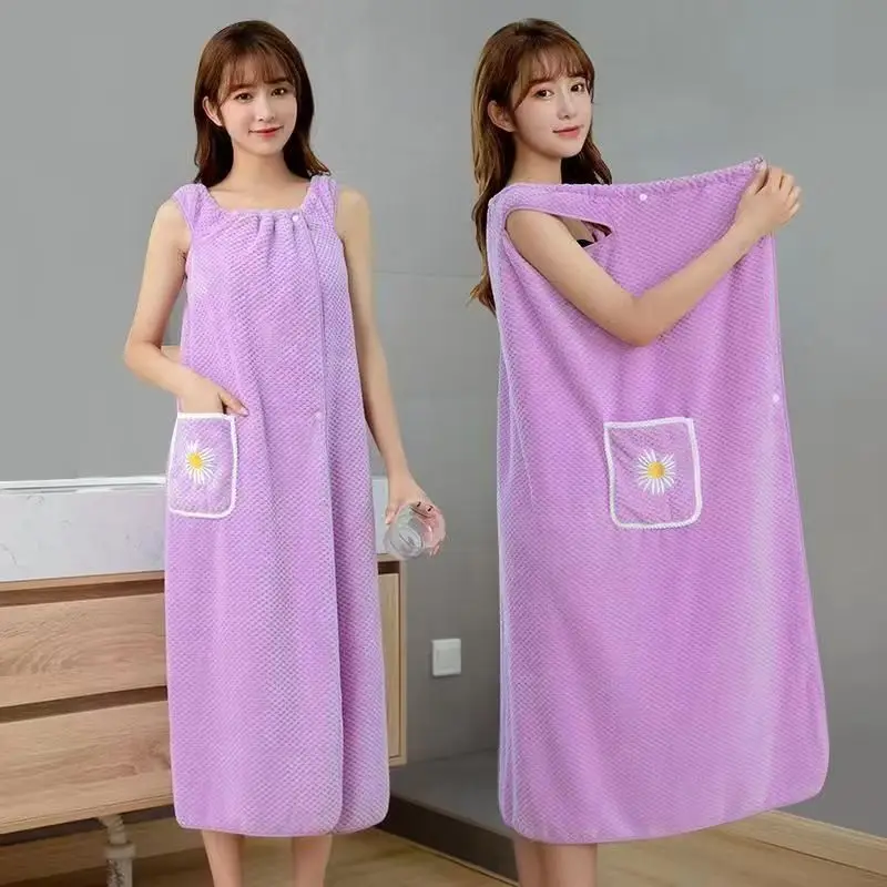 2025 Bath Towel Household Women Fashion Girls Bathrobe Comfortable And Convenient Skin Friendly Absorbent Breast Bath Skirt