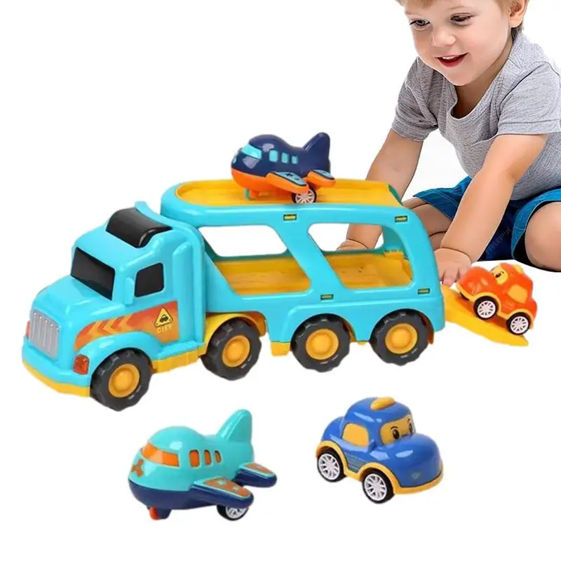 

Push And Go Cars 5 In 1 Push Cars For Kids Interactive Push And Go Toy Trucks Friction Powered Vehicle Playset Light And Sound