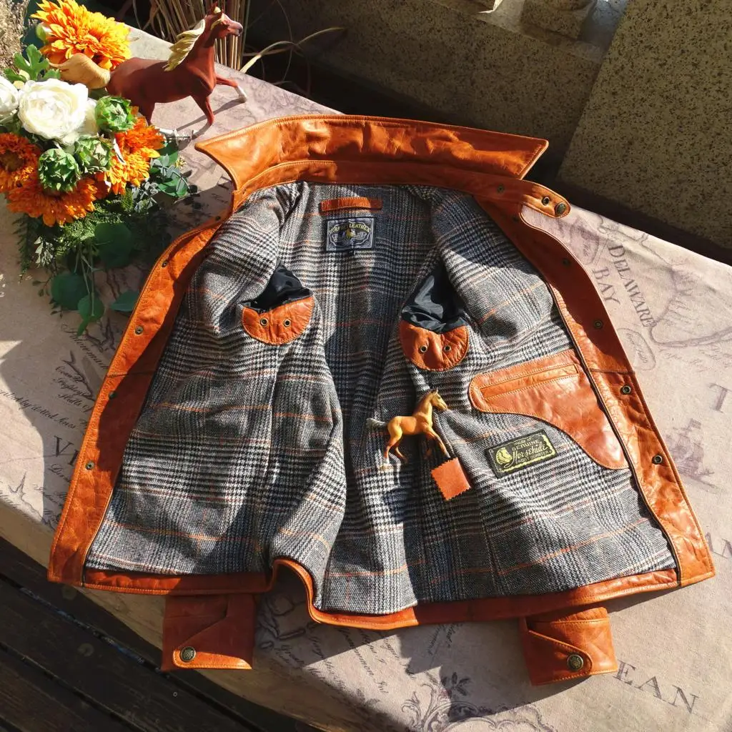 Japan no painting horse skin but have wheal short pocket flap brake