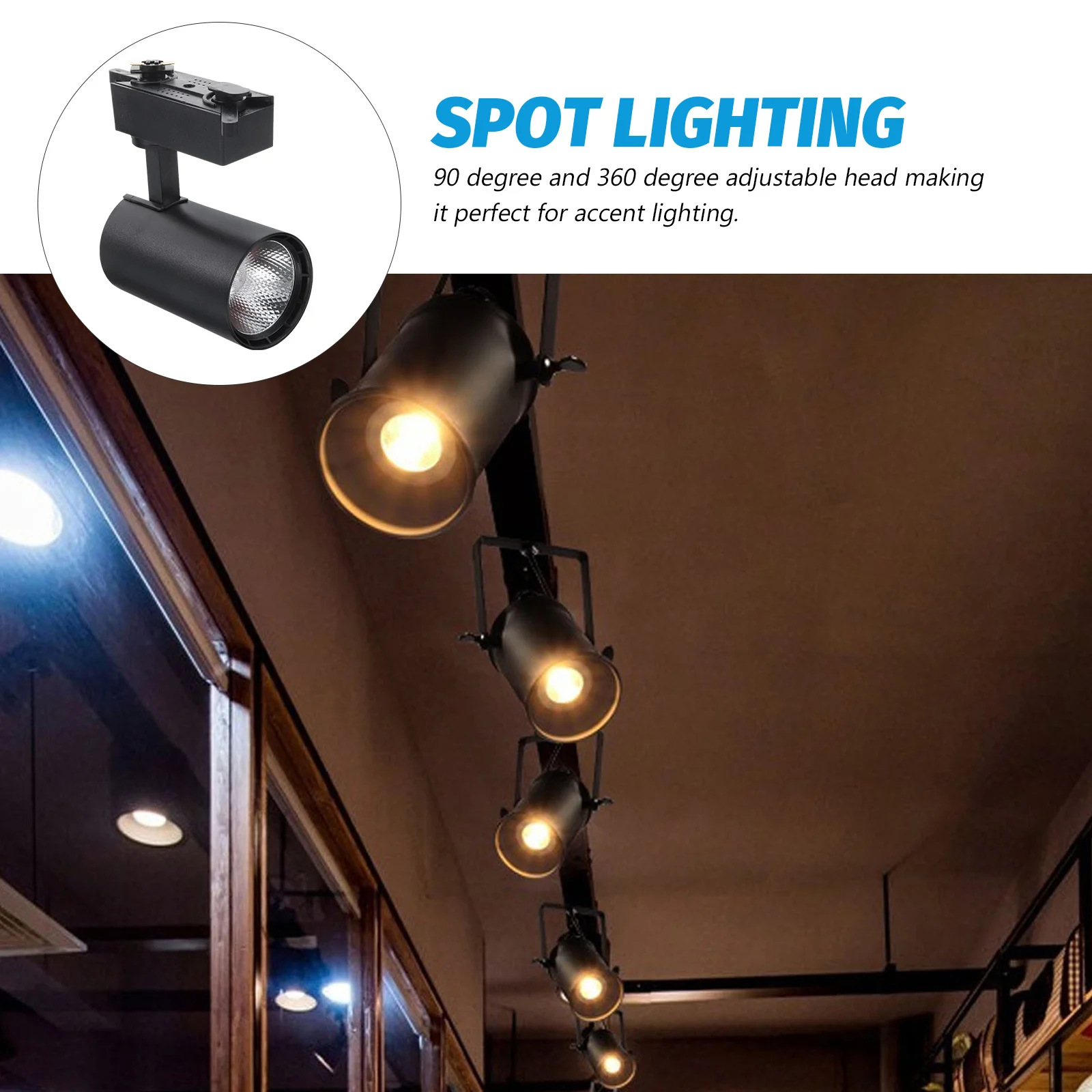 LED Track Light Clothing Shop Spotlight Accent Ceiling Showcase Lamp Surface Mounted