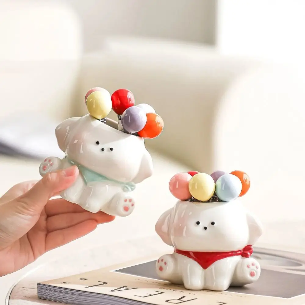 

Home Decoration Stainless Steel Dog Fruit Fork Set Storage Jar Creative Candy Fork Cute Food Picks Cake