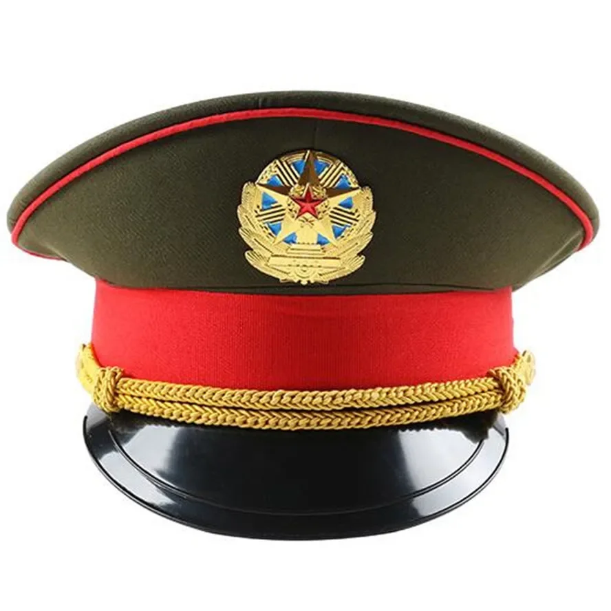 Casquette de performance britannique pour adultes, chapeau militaire vert, chapeaux de l'armée de printemps, casquettes de capitaine blanches, cosplay rouge, grande casquette de police, mode