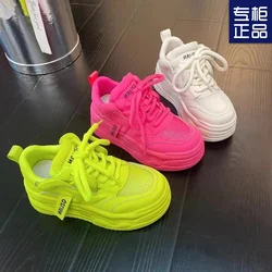 New Exquisite Women's Sneakers Fashion Trend Mesh Breathable Casual Shoes Thick soled Height Increasing Sports Running Shoes