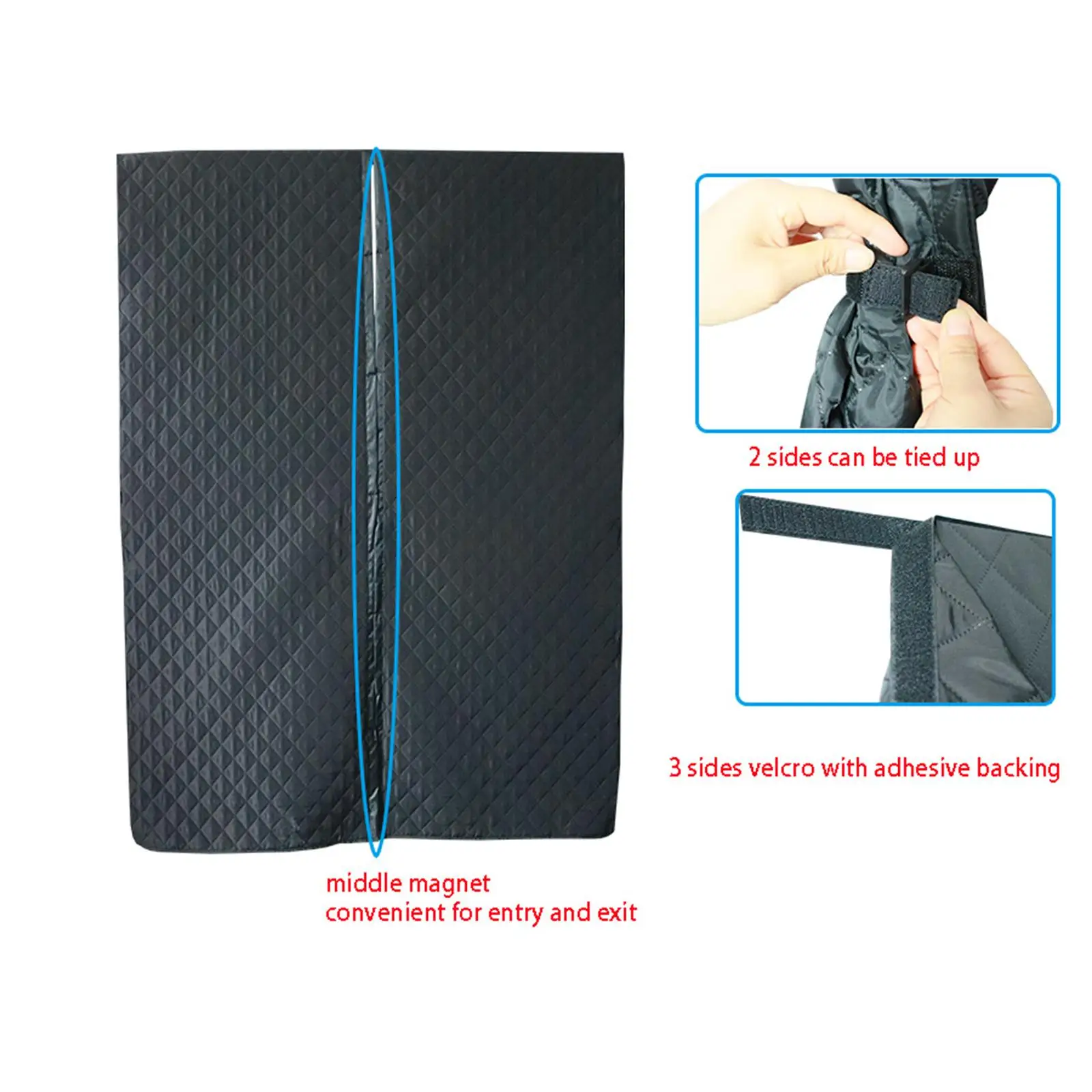 RV Winter Door Curtain Pongee Material Magnetic Insulation Coldproof Universal Accessory for Caravan