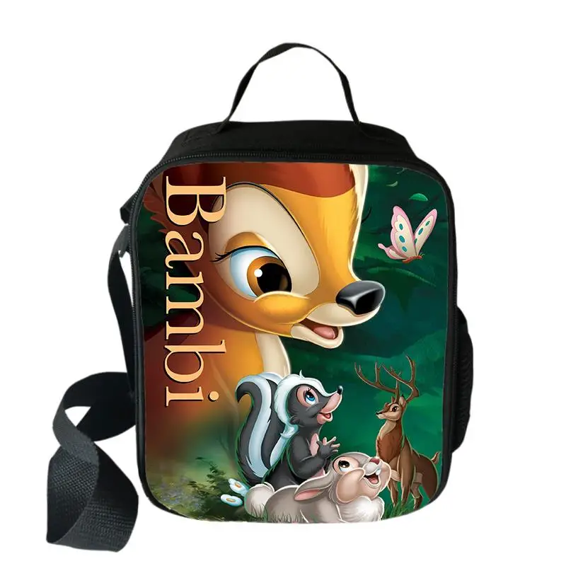 Disney Bambi Lunch Bags Student Food Portable Insulated Lunch Box Boys Girls Cartoon Cute Children School Lunch Bags Gift