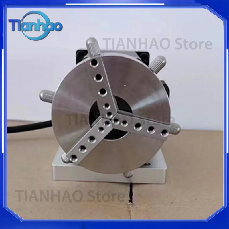 Mini Marking Machine for D69 Electric Rotating Shaft Stainless Steel Rotating Fixture 130 x 90 x 90 mm Jaw Extension Range 12