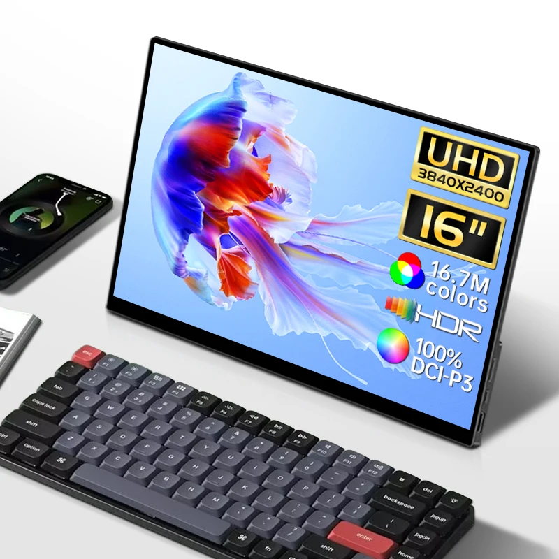 

16inch 16:10 4K 500Nits Full Lamination Touch Metal Frame HDR FreeSync LCD Monitores Portatiles Portable