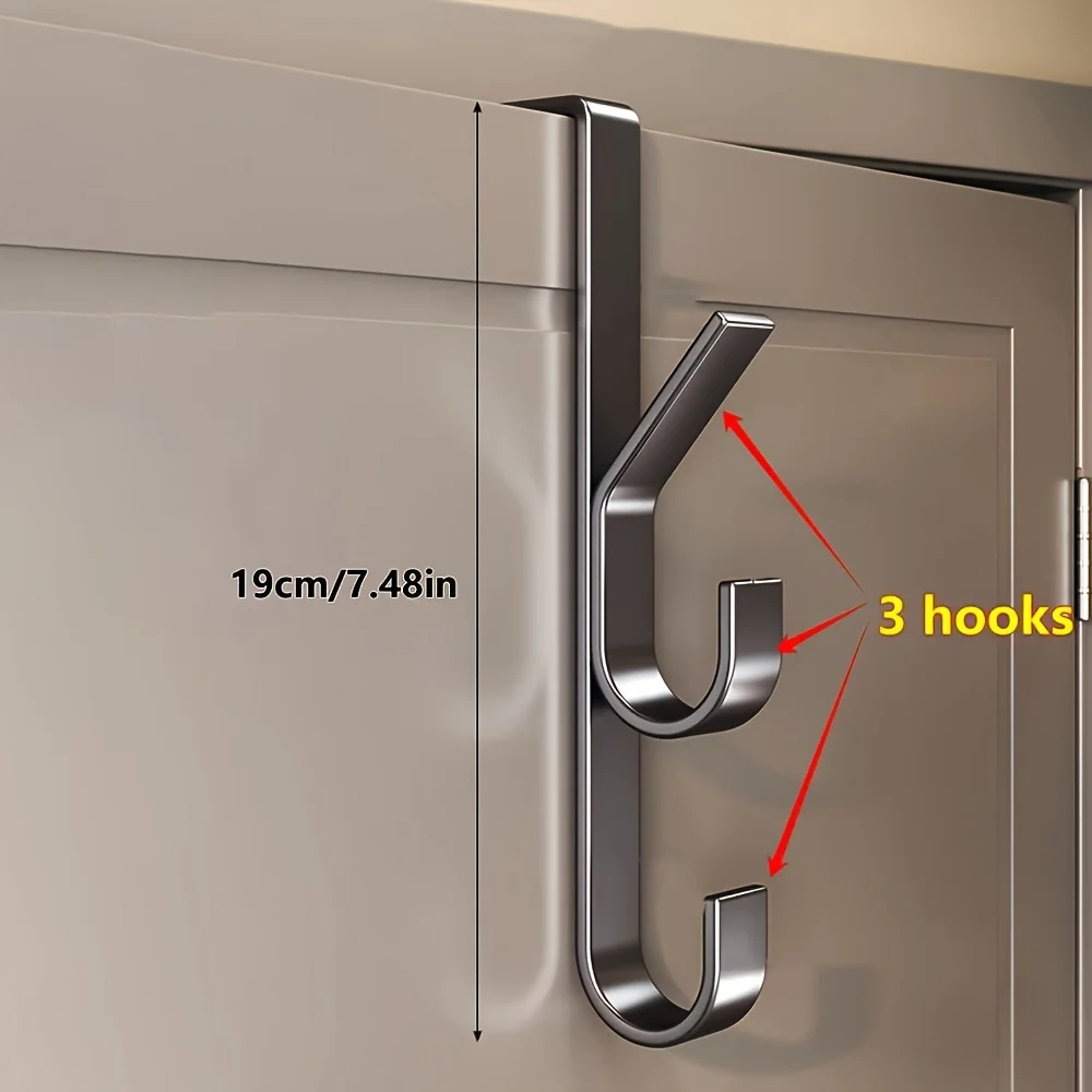 Easy to install door hooks - Strong metal coat hanger, space saving design, suitable for bedrooms, dormitories, and cabinets