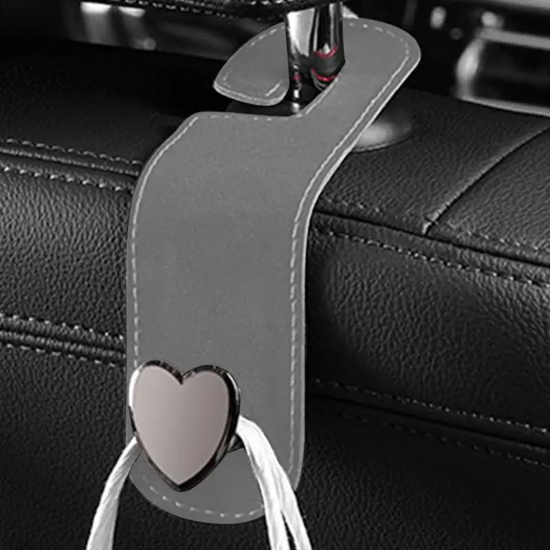 Car Purse Hook Headrest PU Leather High Load-Bearing Car Seat Hanger Hook Automotive Seat Back Organizers for Car Seat Headrest