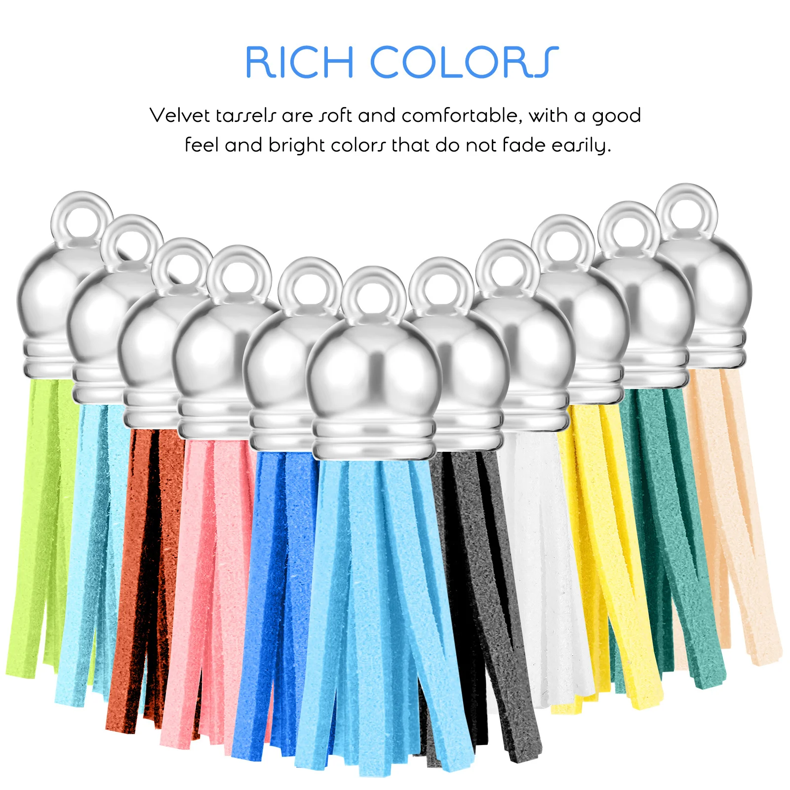 

1Set Keychain Making Kit with Tassels Lobster Clasps Key Rings Bulk DIY Key Chain Crafts Accessories Keychain Tassels