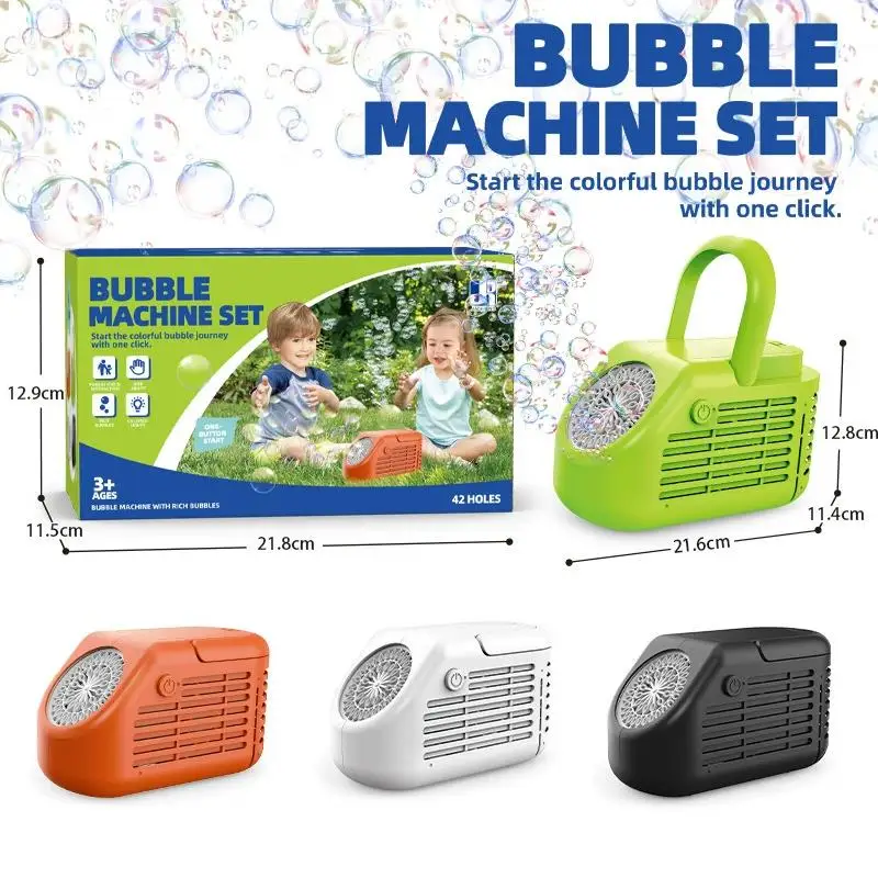 Máquina elétrica portátil de bolhas, 42/20 buracos, brinquedos ao ar livre para festa de casamento, praia, criar surpresas, soprador de bolhas para crianças da família